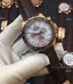 Best Replica Rolex Daytona Leather Strap Rose Gold 40mm Watch 116515LN